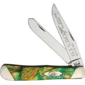 Case Trapper Cat's Eye Folding Knife,Stainless Steel,Clip and Spey,Cat's Eye,Corelon Handle, S9254CE