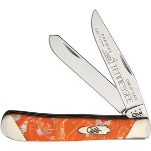 Case Trapper Tennessee Orange Folding Knife,Stainless Steel,Clip and Spey,Tennessee,Corelon Handle, S9254TN