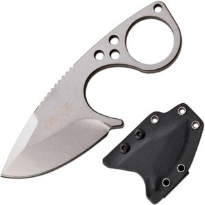 Elite Tactical Teardrop Fixed Blade Knife, 2.25 in, D2 Steel, Drop Point, Light Stonewash, ET-FIX011