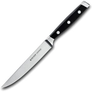 FELIX Steak Knife, 9in Overall, 4.75in, Satin Finish X50CrMoV15 Stainless Blade, Black Plastic Handle, 814612