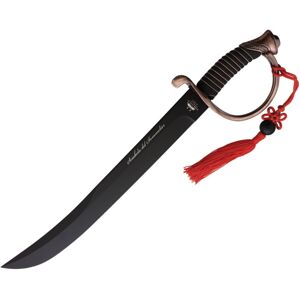 "Fox Sommelier Saber Black Knife, 15.75 black finish T6MoV stainless blade, Black wire wrapped handle, 09FX2007"