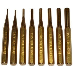 Grace USA Gun Care Brass Pin Punch Set, 8 pcs, GRPS8