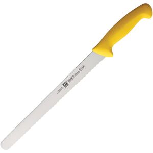 HENCKELS ZWILLING Twin Master Slicer Knife, 17.5in Overall, 12in Satin Finish Serrated Stainless Blade, Yellow Plastic Handle, 32102-300