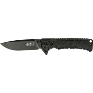 Elite Tactical Backdraft Folding Knife, 3.5 in, Stainless Steel, Drop Point, Black, ETFDR011BK
