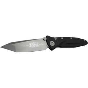 Microtech SOCOM Delta TE Folding Knife, Black Handle, Stonewash Plain MT163-10