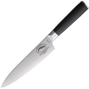Myerchin Galley Chefs Knife Damascus Kitchen Knives, 13.25in Overall, 8in Damascus Steel Blade, Black G10 Handle, Black, G100