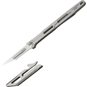 Nitecore NTK07 Titanium Knife, No. 11 Scalpel Blade, Fixed Blade, Titanium Alloy, Silver, 6952506494088