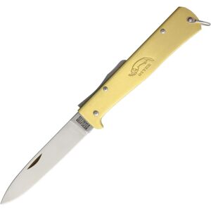 "OTTER-Messer Mercator Clip Brass Stainless Folding Knife, 3.5 satin finish stainless blade, Brass handle, 10-736 RG R"