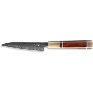 Xin Cutlery 10in Mirror Handmade Japanese Style Chef's Knife, 10in Overall, 4.7in Mirror Damascus Steel Blade, White Buffalo Horn/Rosewood/Nickel Silver Handle, XC107