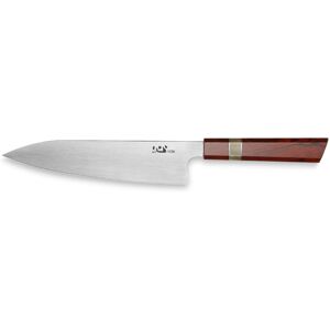 Xin Cutlery 14.25in Satin Japanese Style Chef's Knife, 14.25in Overall, 9in Satin Sandvik 12C27 Blade, Rosewood/Buffalo Horn/Nickel Silver Handle, XC121