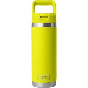 Yeti Rambler 18 oz Water Bottle w/Straw Cap, Firefly Yellow, 21071504709