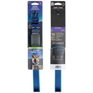Nite Ize NiteDog Rechargeable LED Collar, Blue/Blue, Large, NDCRL-03-R3