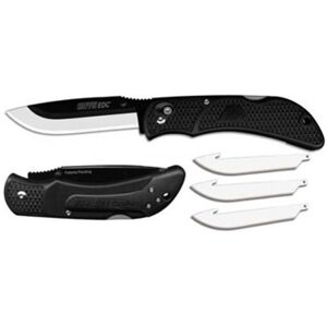 Outdoor Edge Cutlery Onyx EDC Folding Knife,3.5in Japanese 420J2 Blade, Black Grivory Handle,3 Replacement Blades OX-10