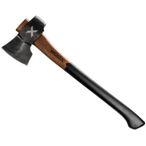 WOOX FORTE Axe w/Sheath, 4.25in, Blue Polished Carbon Steel Blade, Black Hickory, 3VX-A2-BUAXE0032