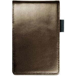 HERO'S PRIDE Leather Notebook Case w/ Pen Holder, 3 5/8in x 5 3/4in, Brown, Plain, 9185BP