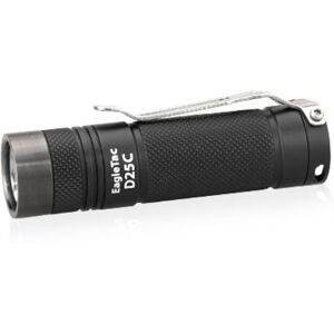 EAGTAC D25C RC Clicky Flashlight, XP-G2 S3 LED, 408lm,1xCR123A,1x16340, Black, D25C-CLICKY-XPG2-CW