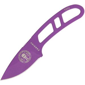 Esee Candiru Purple Fixed Blade Knife, 2in, 1095 Carbon Steel, Purple Powder Coated, Skeletonized Handle, CAN-PURP