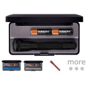 Mag Instrument 2 Cell AA Mini Maglite LED Flashlight, Holster Pack, Silver - SP2210H