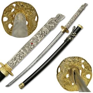 Master Cutlery Fixed Blade, 43in, Carbon Steel Blade, Serpent Dragon Handle, C-41HM