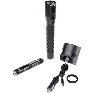 Nightstick Duty Size Dual-Light Rechargeable 650 Lumen Metal LED Flashlight, DC Charger, Battery, Black NSR-9944XLDC