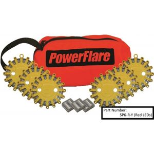 Powerflare 6-Pack PowerFlare Soft Pack, Magnetic, Red LEDs, Blue Shell, SP6M-R-BL