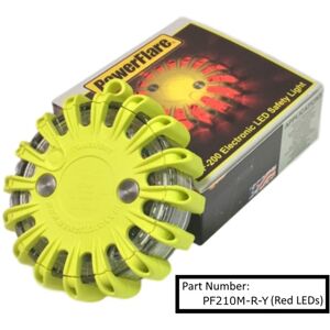 Powerflare Safety Light, Individual, Magnetic, Red LEDs, Orange Shell, PF210M-R-O