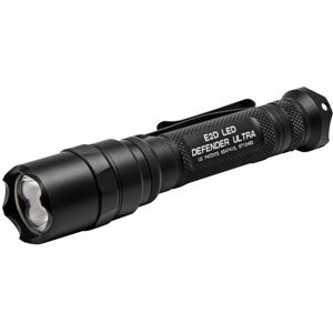 SureFire Led Defender Ultra Flashlight, 5/1000 Lumens, Click Switch, Black, NSN 6230-01-632-3134, E2DLU-A