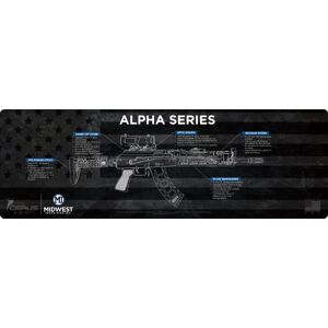 Midwest Industries Alpha Series 36x12 Gun Mat, Black/Blue, MI-GUNMAT-ALPHA