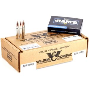 Wilson Combat Speer HAM'R Bonded 300 HAM'R 135 Grain Nickel Cased Pistol Ammo, 200 Round, A300HMR-135-HB-N-BLK-200RD