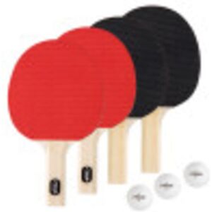 Stiga Classic 4-Player Table Tennis Racket Set, Red/Black, T1335