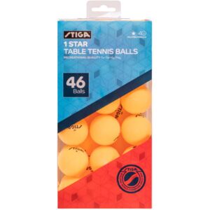 Stiga One-Star 46-Pack Table Tennis Balls, Orange/Black, T1461