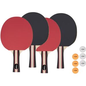 Stiga Performance 4-Player Table Tennis Racket Set, Red / Black, T1365