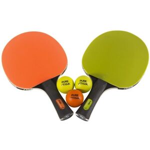 Stiga Pure Color Advance Table Tennis Bat, 2 Player Set, Orange & Green, T159401