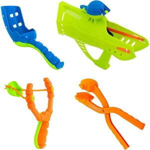Airhead Sportsstuff Snowball Fun Kit - Maker, Launcher, Slingshot, Cannon, Green/Orange, AHST-007