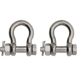 Extreme Max Boattector Stainless Steel Bolt Type Anchor Shackle, 1in, Pack of 2, 3006.8389.2