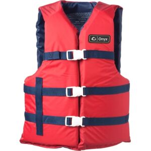 ONYX Universal General Purpose Life Vest, L,3XL Size for Adult, Nylon, Foam, Red, Navy, 103000-100-005-12