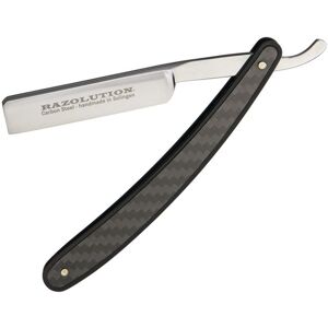 Razolution Straight Razor Folding Knife,4in,Carbon Steel,Standard Edge Straight Head Blade,Satin, Black Aluminum Handle, 88171