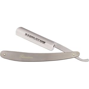 Simba Tec Razolution Straight Folding Knife,3in,Razor Blade,Titanium Handle SBT88251