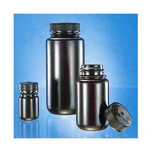 Nalge Nunc Laboratory Bottles, Amber, High-Density Polyethylene, Wide Mouth, NALGENE 2106-0002, Pack