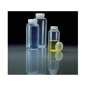 Nalge Nunc Laboratory Bottles, Polymethylpentene, Wide Mouth, NALGENE 2107-0016, Pack of 4