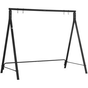 Outsunny Metal Porch Swing Stand, Heavy Duty Swing Frame, Hanging Chair Stand, 660 LBS Weight Capacity, for Backyard, Patio, Lawn & Playground, Black Outsunny Metal Porch Swing Stand, Heavy Duty Swing Frame, Hanging Chair Stand, 660 LBS Weight Capacity, for Backyard, Patio, Lawn & Playground, Black