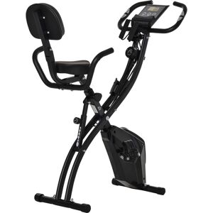 Soozier Folding Exercise Bike with Arm Resistance Bands Upright Indoor Cycling Stationary Fitness Machine Aosom.com