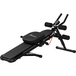 Soozier Foldable Ab Machine Workout Bench Abdominal Cruncher Resistance Bands Aosom.com