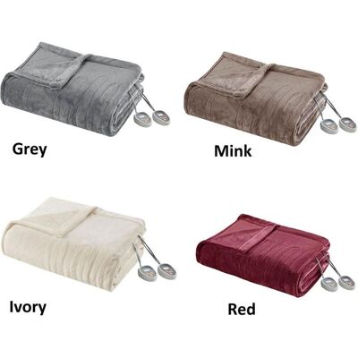 Beautyrest 100% Polyester Solid Microlight to Solid Microlight Heated Blanket - King Beautyrest 100% Polyester Solid Microlight to Solid Microlight Heated Blanket - King