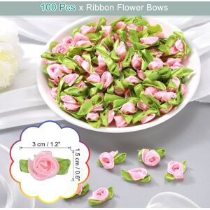 Unique 100 Pcs Mini Ribbon Roses Flowers Bows for Crafts, 15mm/0.6 Pink 0.1 In. W X 0.1 In. H X 0.1 In. D Unique 100 Pcs Mini Ribbon Roses Flowers Bows for Crafts, 15mm/0.6 Pink 0.1 In. W X 0.1 In. H X 0.1 In. D