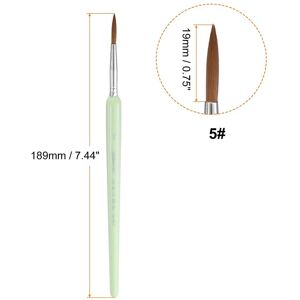 Unique Detail Paint Brushes Pointed Tip Nylon Miniature Painting Brush for Watercolor Oil Acrylic Painting Green 5# 19mm Unique Detail Paint Brushes Pointed Tip Nylon Miniature Painting Brush for Watercolor Oil Acrylic Painting Green 5# 19mm