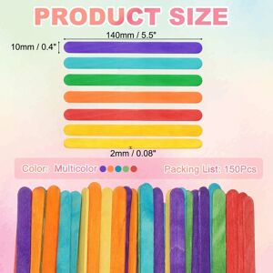 Unique Craft Sticks, Wood Sticks for Crafts Ice Cream DIY Home Art Projects Creative Education Multicolor 5.5 Inch Unique Craft Sticks, Wood Sticks for Crafts Ice Cream DIY Home Art Projects Creative Education Multicolor 5.5 Inch