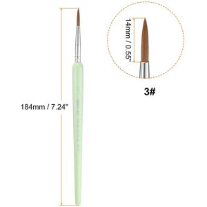 Unique Detail Paint Brushes Pointed Tip Nylon Miniature Painting Brush for Watercolor Oil Acrylic Painting Green 3# 14mm Unique Detail Paint Brushes Pointed Tip Nylon Miniature Painting Brush for Watercolor Oil Acrylic Painting Green 3# 14mm
