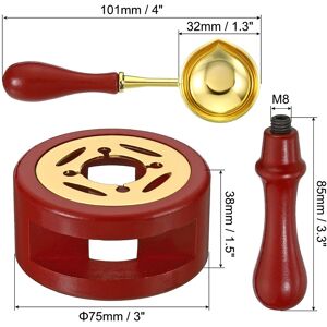 Unique Wax Seal Kit, Wax Seal Warmer Melting Spoon Wax Seal Stamp Handle Melt Stove Pot Furnace Tool Red 2 Set Unique Wax Seal Kit, Wax Seal Warmer Melting Spoon Wax Seal Stamp Handle Melt Stove Pot Furnace Tool Red 2 Set