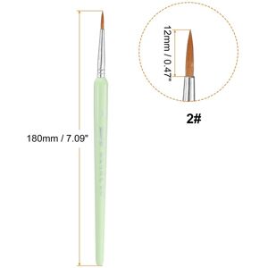 Unique Detail Paint Brushes Pointed Tip Nylon Hair Miniature Painting Brush for Watercolor Oil Acrylic Green 2# 12mm Unique Detail Paint Brushes Pointed Tip Nylon Hair Miniature Painting Brush for Watercolor Oil Acrylic Green 2# 12mm